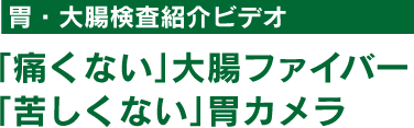 胃・大腸検査紹介ビデオ「痛くない」大腸ファイバー